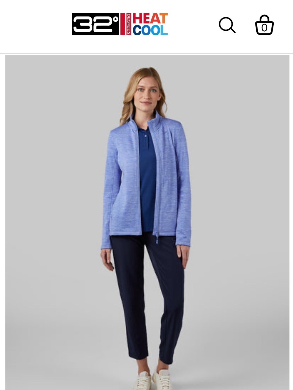 32 Degrees Heathered Light Blue Bomber Jacket